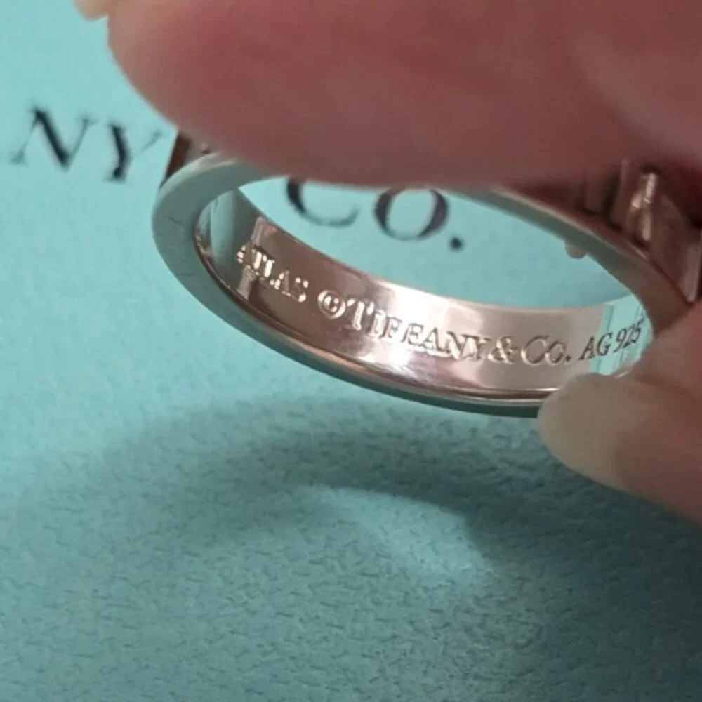 Tiffany & Co. Sterling Silver Size 5 Atlas Roman Numeral Band Ring